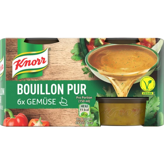 Knorr Bouillon Pur Gemüse 6ST 168G
